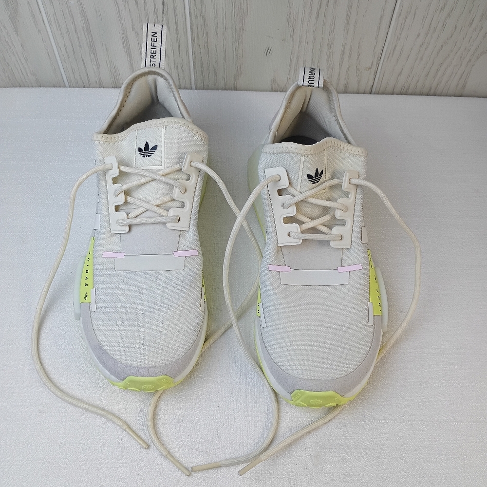 Adidas NMD R1 wonder white Pulse Yellow Pink sz 6 sneakers shoes low tops. - Picture 7 of 13